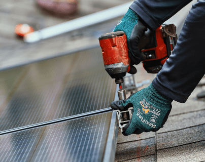 Solar mounting installation on rooftop