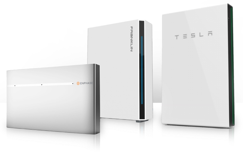 three various Tesla batteries